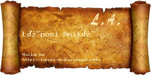 Láposi Anikó névjegykártya